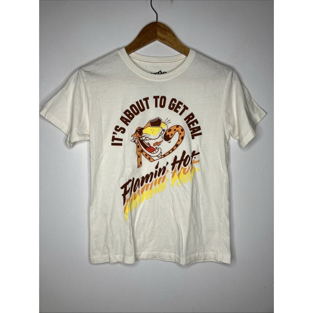 Womens Juniors Cheetos Flamin' Hot T-Shirt Cream Color Size Small